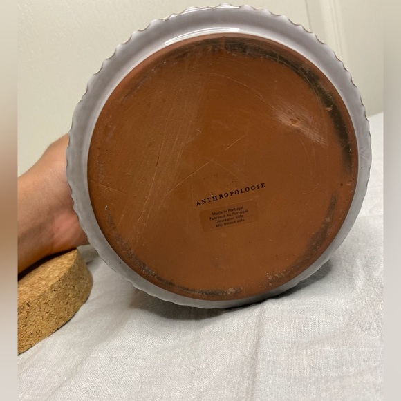 Anthropologie white glazed terracotta small canister without lid - Picture 6 of 7